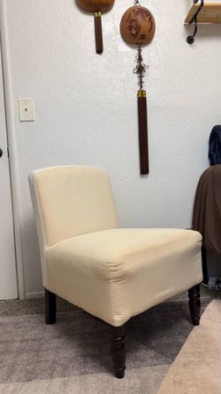 Cream Upholstered Accent Chair