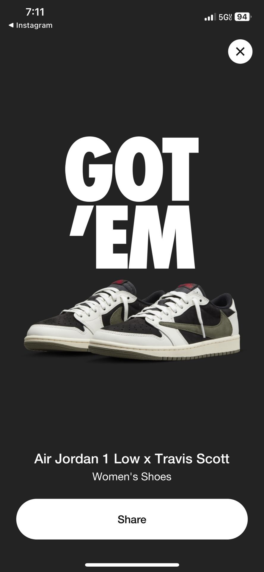 Travis Scott Jordan 1 Low Olive