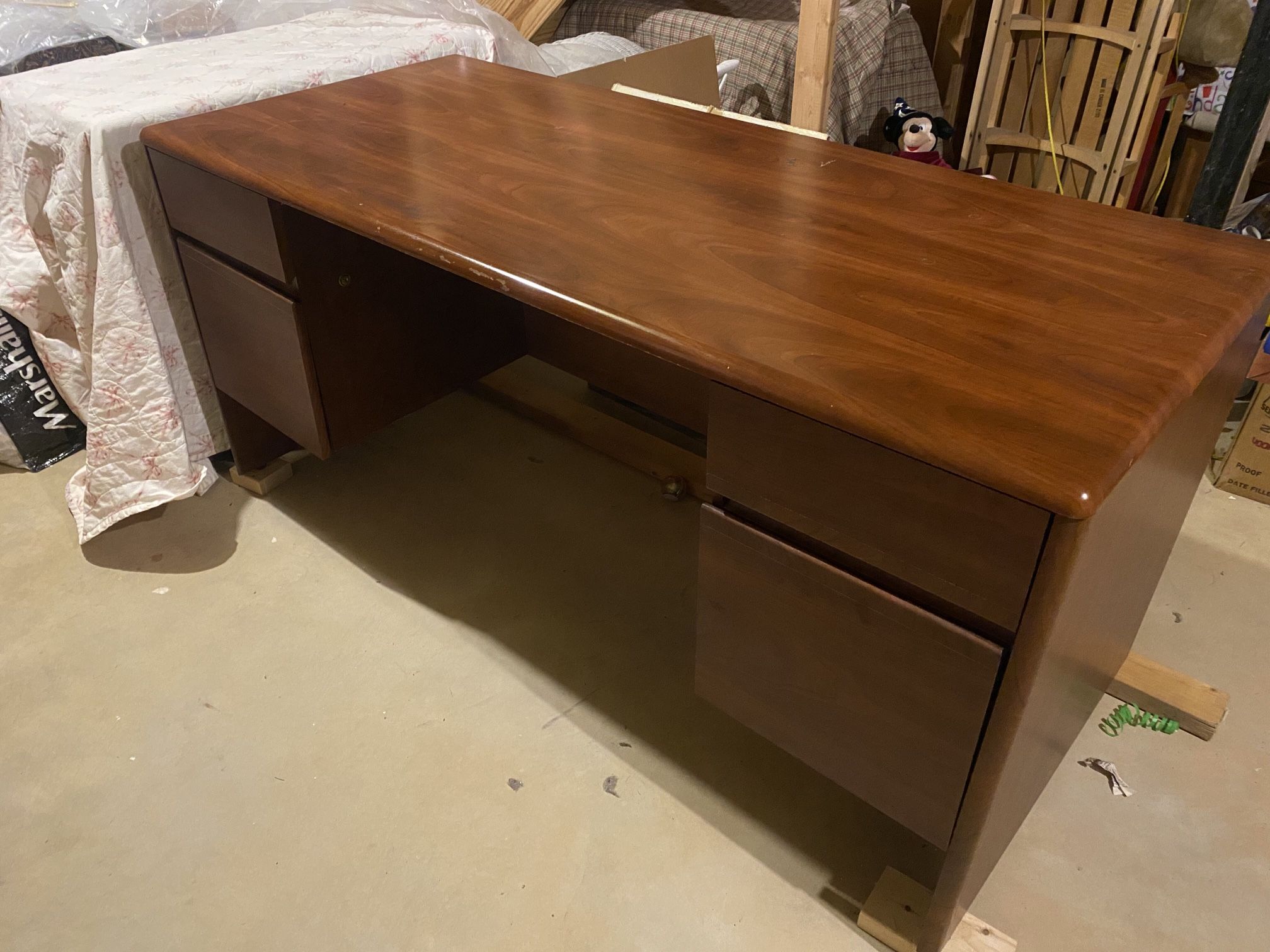 Large Office Desk And Matching File Cabinet