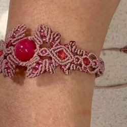 Pink Handmade Macramé Bracelet