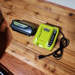Ryobi 40V Battery, Rapid Charger