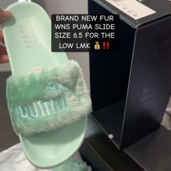 BRAND NEW FUR WNS PUMA SLIDE SIZE 6.5 