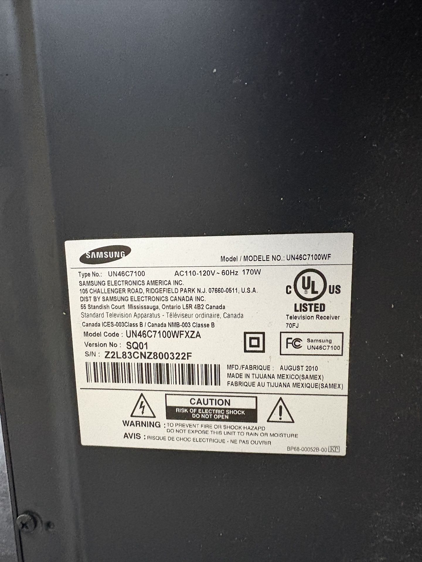 Samsung 46” Smart Tv