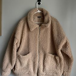 Wild Fable Women’s Size M-L Teddy Bear Sherpa Fuzzy Jacket Coat 