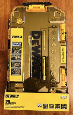 DEWALT Drive Socket Set, SAE/Metric, 1/4-Inch Drive, 25-Piece (DWMT73805)