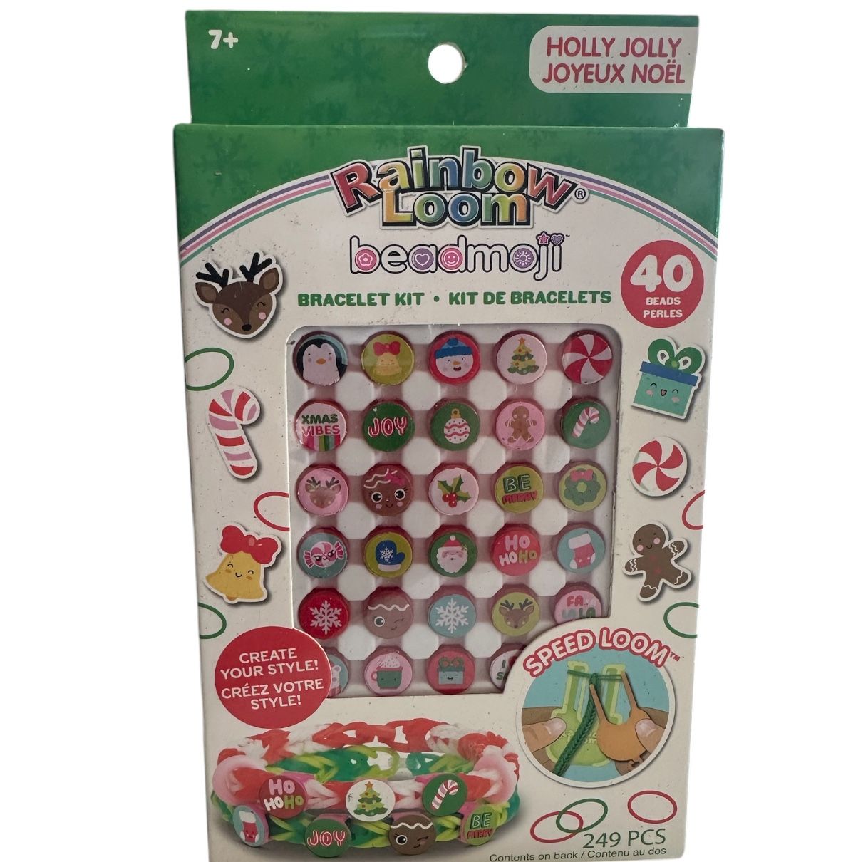 Rainbow Loom Beadmoji Bracelet Kit Christmas Holly Jolly 249pcs Speed Loom