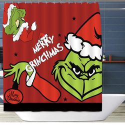 Brand New Sealed Cuteiush Bathroom Shower Curtain Merry Christmas Holiday Waterproof & Removable