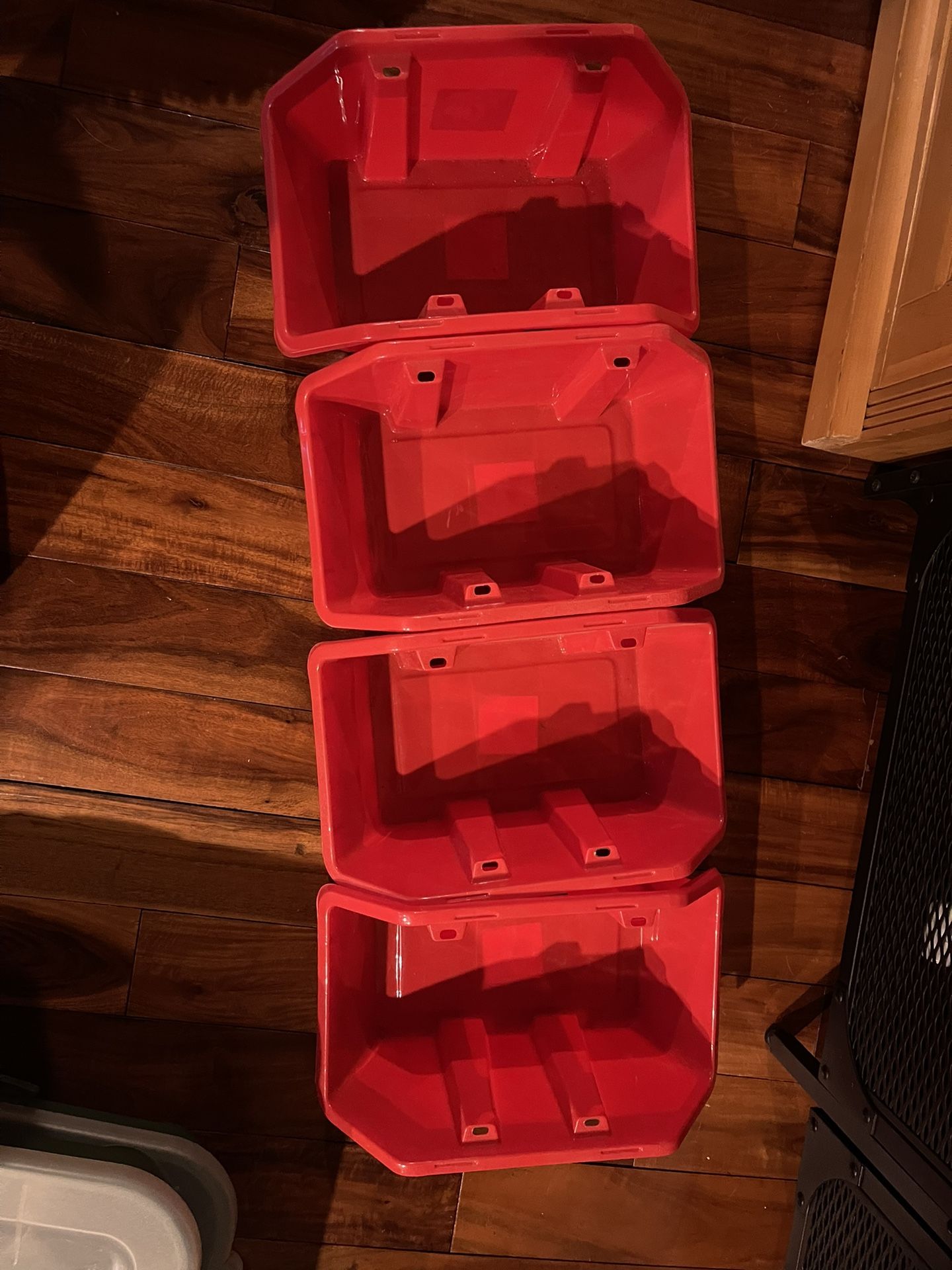 4 Small Stackable Storage Bins 