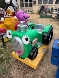 Coin Operated Barney Tractor Kiddie Ride
