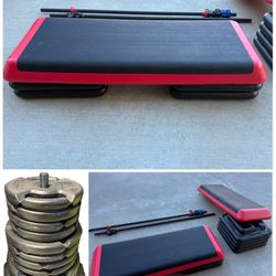 2 Sets of “The Step” + 2 Bonus Bars And Weights!!