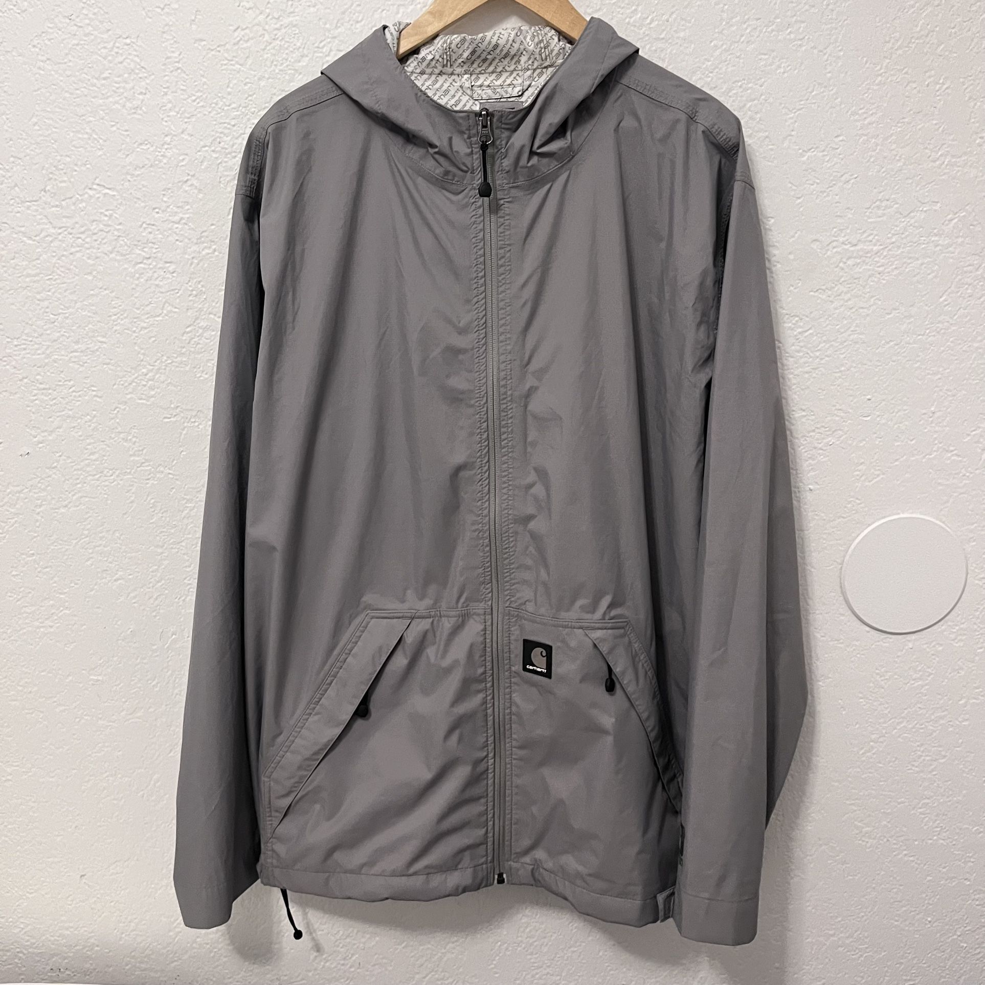Carhartt Men’s Waterproof Rain Jacket – Gray, Size XL