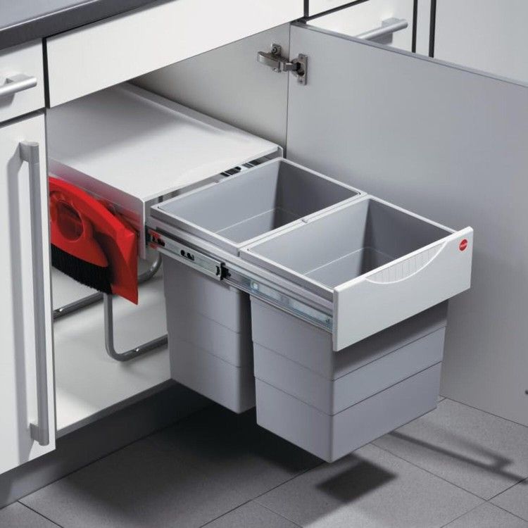 Hailo Double Waste Bin Trash Pull Out 40l