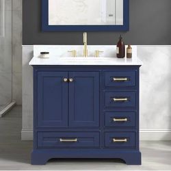 Minor Chipped New assembled 36" Bathroom Vanity with Sink Combo Bathroom Storage Cabinet