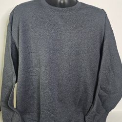 Athletic Works Black Heather Fleece Crew Sweatshirt Mens XL(46-48) 