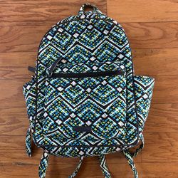 Like new Vera Bradley Geometric Pattern Quilted Backpack size 9x5x12”