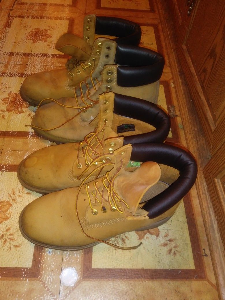 TimberLand Boots Size 10.5. Two Pairs.