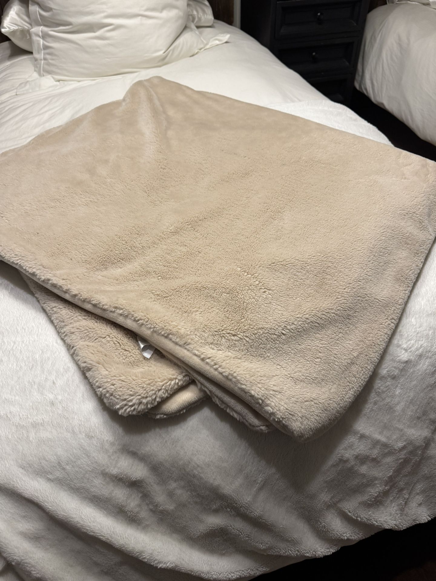 UnHide For Love Not Fur Beige Bear Throw Blanket