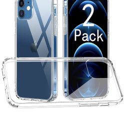 [2 Pack] CTYBB Compatible with iPhone 12 Mini Case, Military Grade Protective Cases, 5.4 inch, Clear
