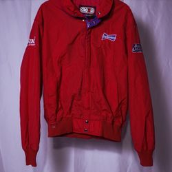 Vintage Budweiser Jacket Men’s LG Crown Red King Of Beers Bud light 