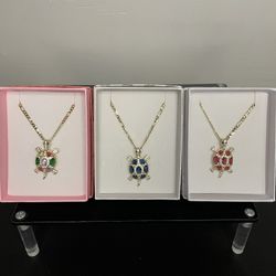 Turtles  Necklace Laminated Gold