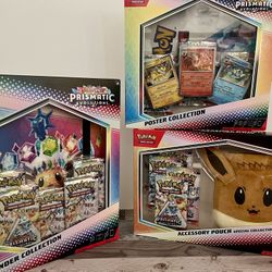 Pokemon Prismatic Evolutions Binder, Poster And Accessory Pouch Collection
