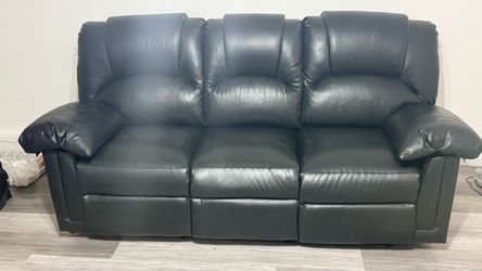 Black Leather Sofa — Unbeatable Price!