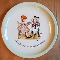 Holly Hobbie 1972 Collector Plate - Friends Need No Special Invitation