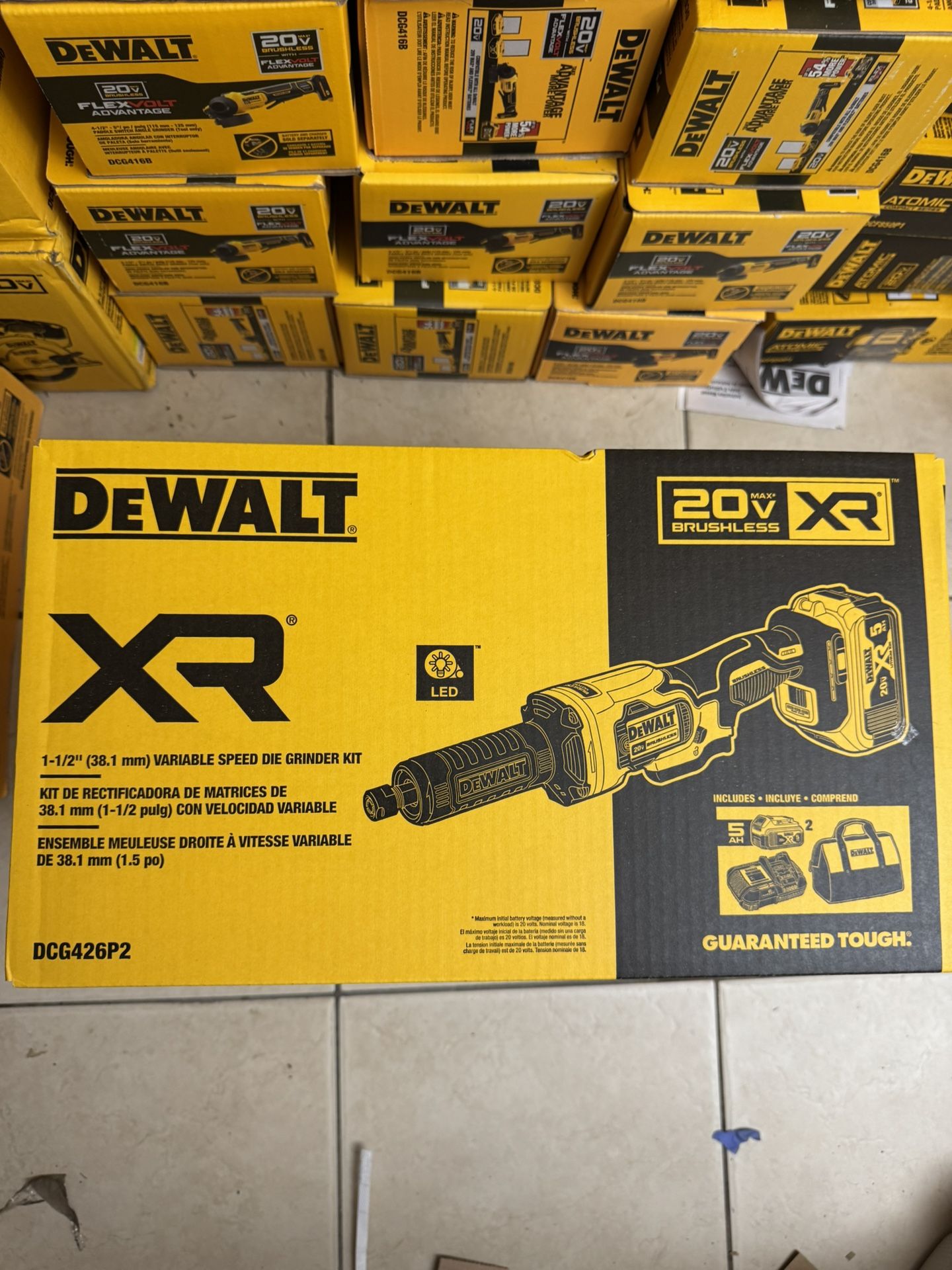 Dewalt 20 Volt die Grinder W/ 2-5.0 Ah And Charger