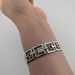 💎 Sterling Silver Natural Diamond Bracelet – 7” 💎