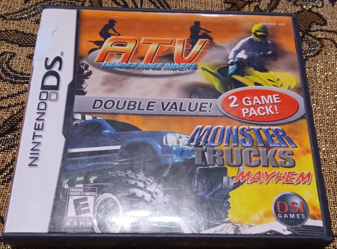 Nintendo DS 2 Game Pack ATV Thunder Ridge Monster Truck Video Game