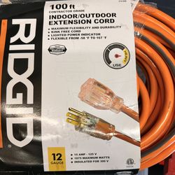 Brand new RIDGID 100 ft extension cord – still in packaging.