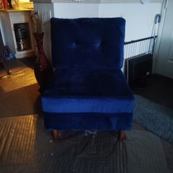 Turns Into Ottoman New Royal Blue Very Comfortable 