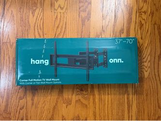 hang on. Corner Full Motion TV Wall Mount With Corner or Flat Wall Mount Options