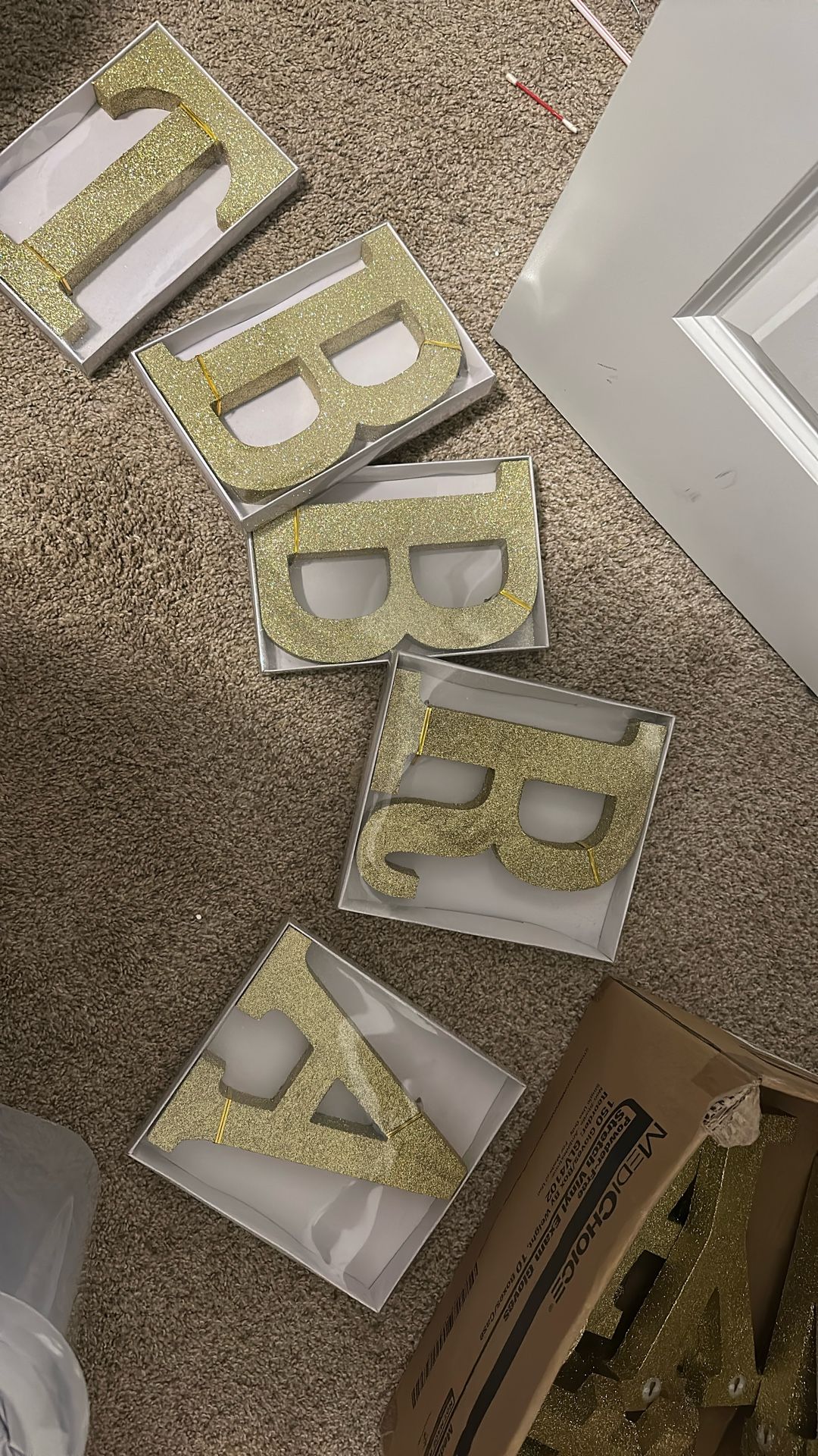 $25 Box of 8 Inch Large Glitter Letters