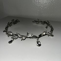 Jeweled metal tiara 