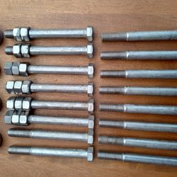 170mm Hex Partial Course Thread 16 Bolts With Nuts And 2 Washers 