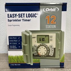 Orbit 12 zone sprinkler timer indoor outdoor use retails with tax $87 my price $59. Item is brand new.