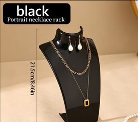 Black Portrait Necklace Display Bust Rack