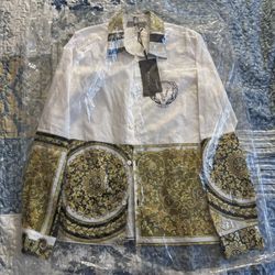 Versace White And Gold Shirt