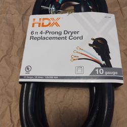 6 Ft/4 Prong Dryer Cord 