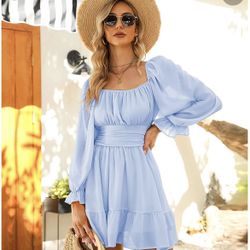 New Baby Blue Dress  Size Lg 