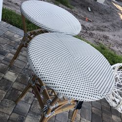 White/ Wicker Tables - $50 Each