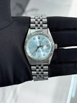 Authentic Rolex Datejust 36mm Ice Blue Diamond Dial