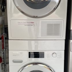 Miele Front Load Washer & Ventless Dryer w/ Stacking Kit