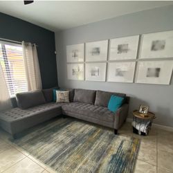 Z Gallerie 2-Piece Sectional Charcoal 