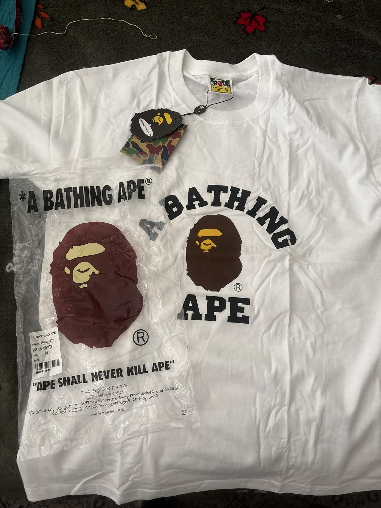 Bape White Tee Size M