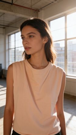 Sleeveless Knit Top cream