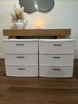2 Plastic Sterilite 3 Wide Drawer Towers (One has been sold)