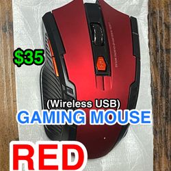 🖱️ Brand NEW (Red) Wireless 2.4G Gaming Mouse – USB 5 Button Gamer Mouse 🖱️