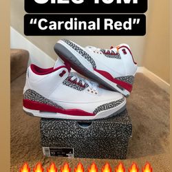Nike Air Jordan 3 Retro “Cardinal Red” Size 10